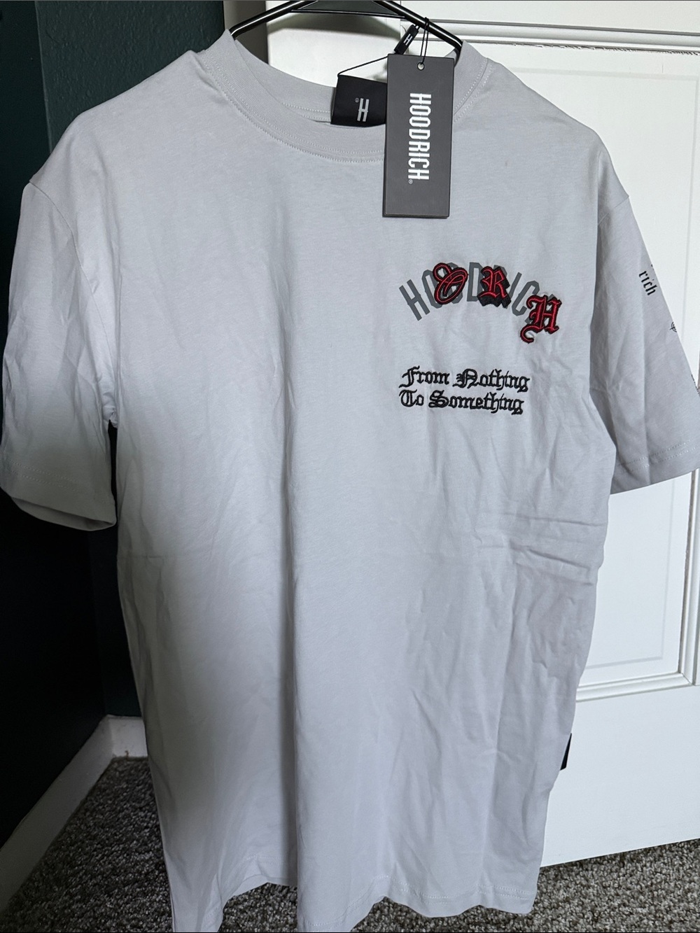 Hoodrich Men’s Light Gray Short Sleeve Graphic Tee - From Nothing To Something